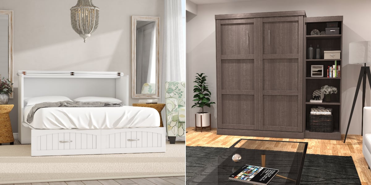 Emil queen storage murphy bed with mattress deals