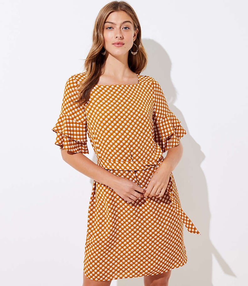 Loft Petal Dot Bell Cuff Dress