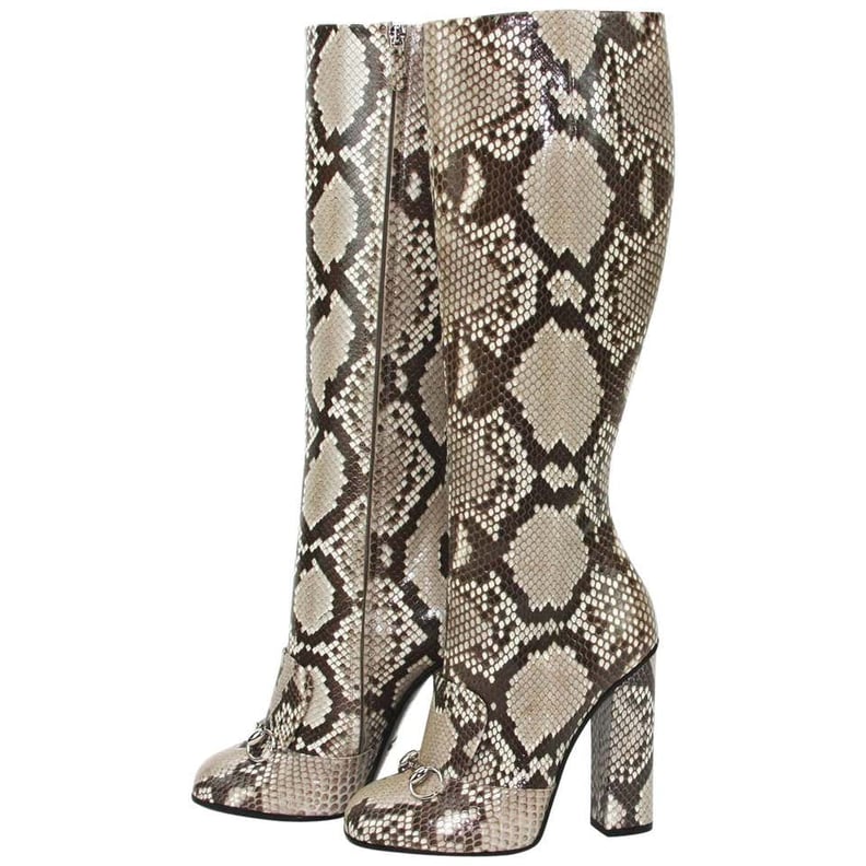 Gucci Python Horsebit High Boots