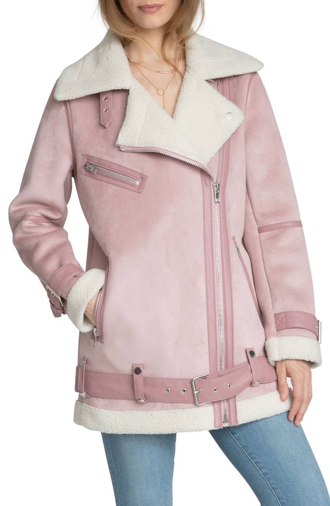 Rep your tough and sweet sides at the same time with this Avec Les Filles Faux Shearling Biker Jacket ($199).