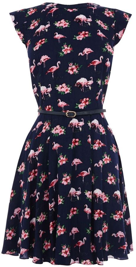Oasis Flamingo-Print Dress