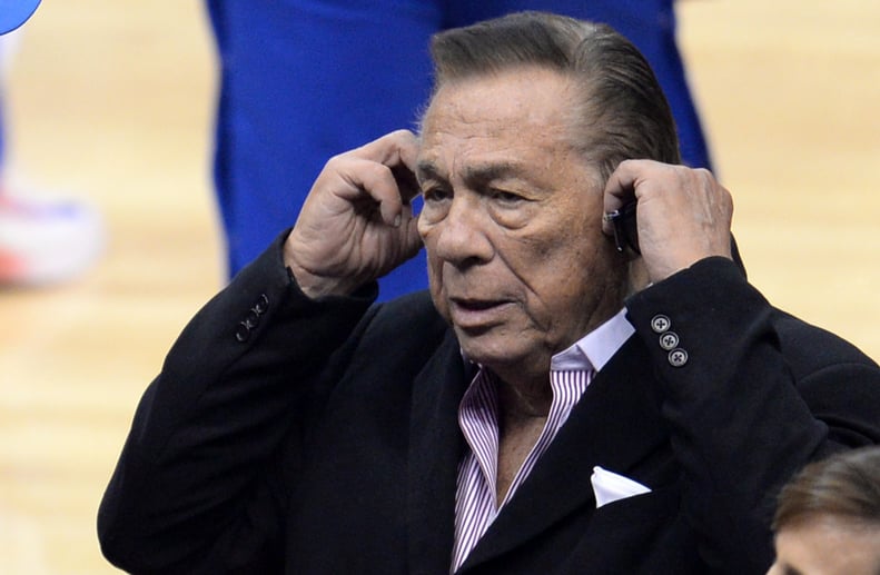 Los Angeles Clippers owner Donald Sterling attends the NBA playoff game between the Clippers and the Golden State Warriors, April 21, 2014 at Staples Center in Los Angeles, California.  NBA Commissioner Adam Silver said April 26 that the NBA is investigat