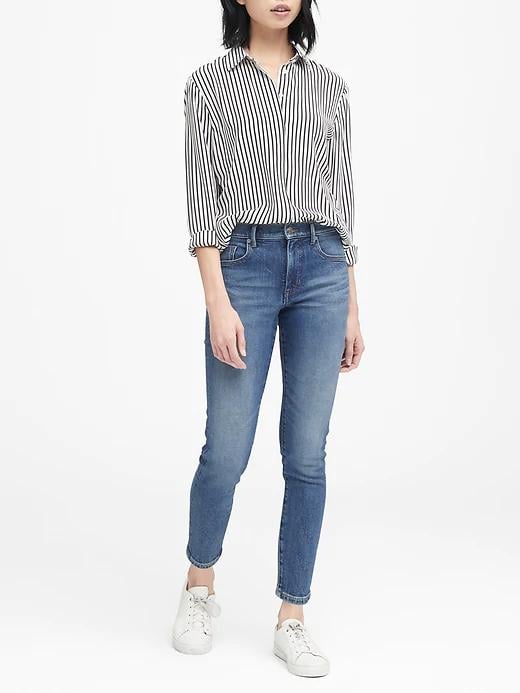 High-Rise Straight Ankle Jeans