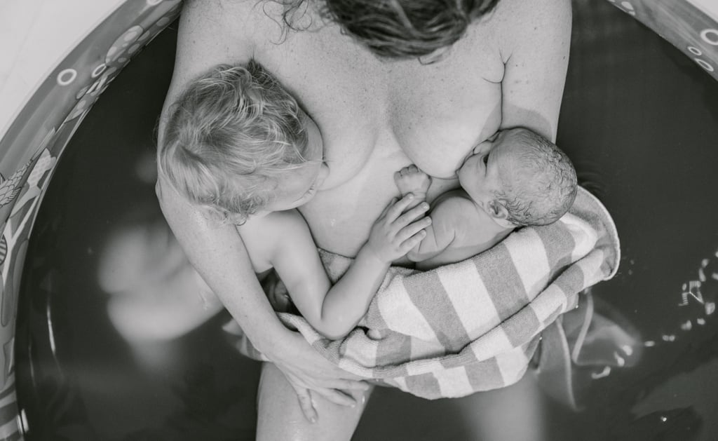 Mom Breastfeeding During Childbirth