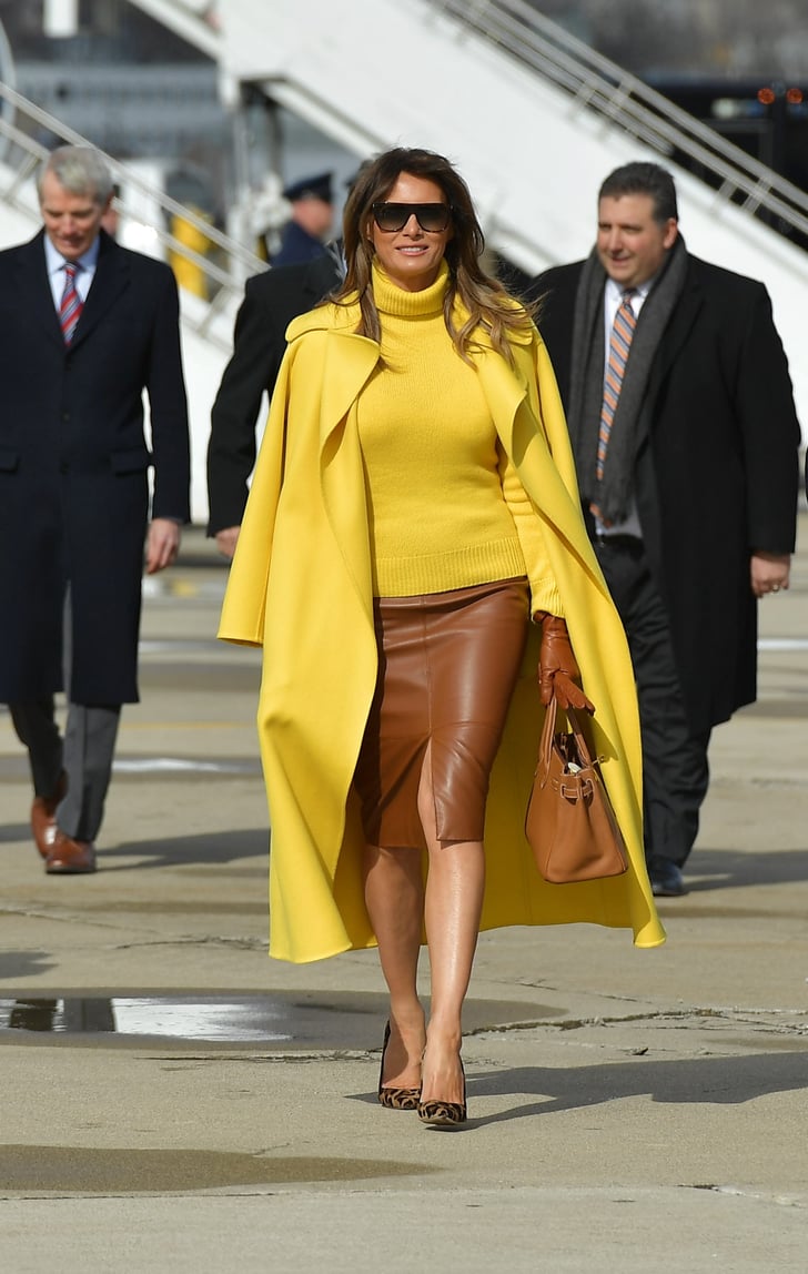 Melania Trump Wearing Yellow Ralph Lauren Coat