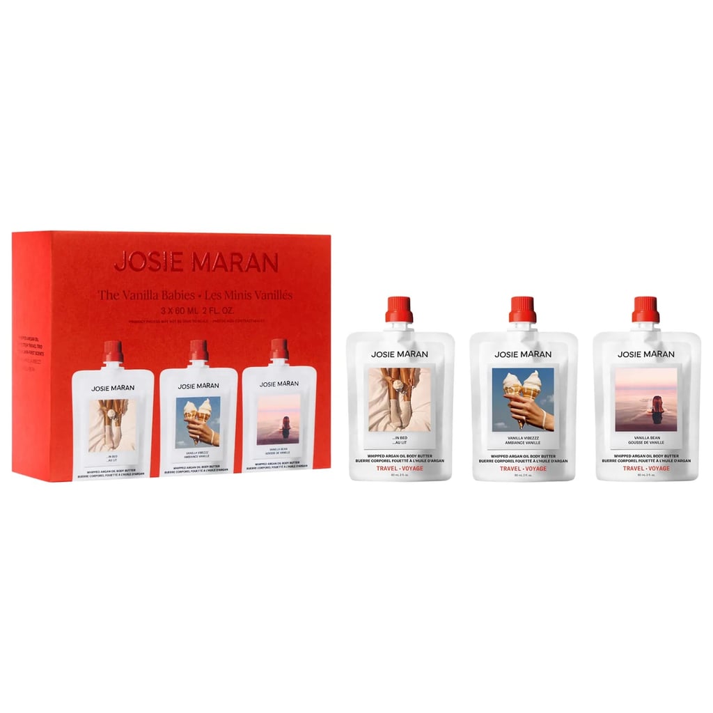Josie Maran The Vanilla Babies 3-Piece Body Butter Hydration Mini Gift Set ($36)
The Sephora Savings Event is the perfect time to stock up on giftable items, and this cutesy set from Josie Maran is at the top of our wish lists. Featuring three of their mini butter balms, it is the perfect introduction to the brand or present for those who are devoted to their body care routines.