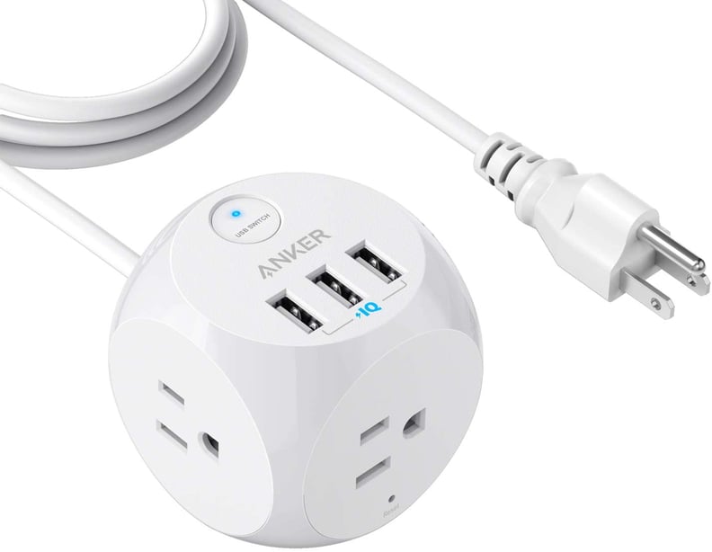 Anker Power Strip with USB, 5 ft Extension Cord, PowerPort Cube USB with 3 Outlets and 3 USB Ports