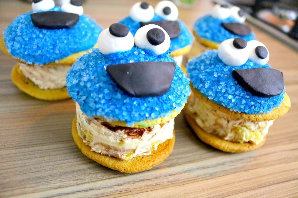 Cookie Monster Ice Cream Sandwiches