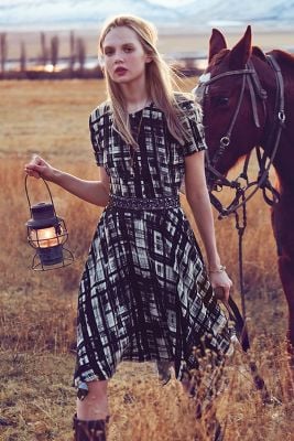 Corey Lynn Calter Painted Plaid Dress