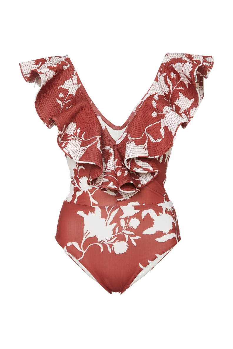 Johanna Oritz Bahia Sonora Ruffled Floral-Print Swimsuit