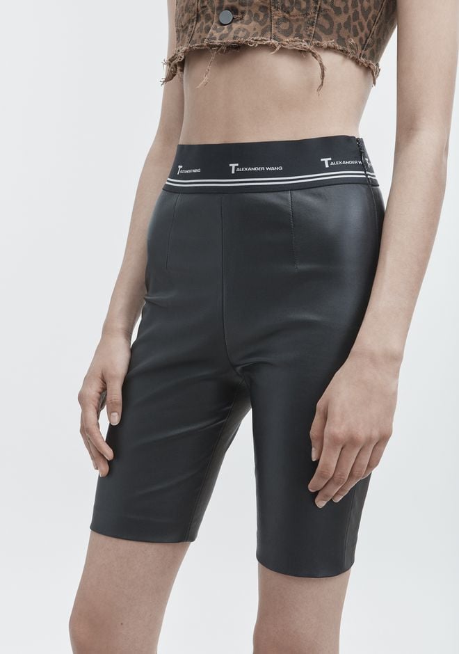 Alexander wang leather biker shorts store