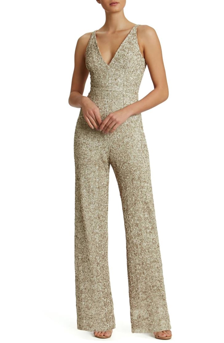 Dress the Population Charlie Sequin Jumpsuit | Iskra Lawrence Sequined ...