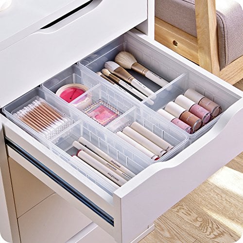 Chris.W Desk Drawer Organizer Tray With Adjustable Dividers