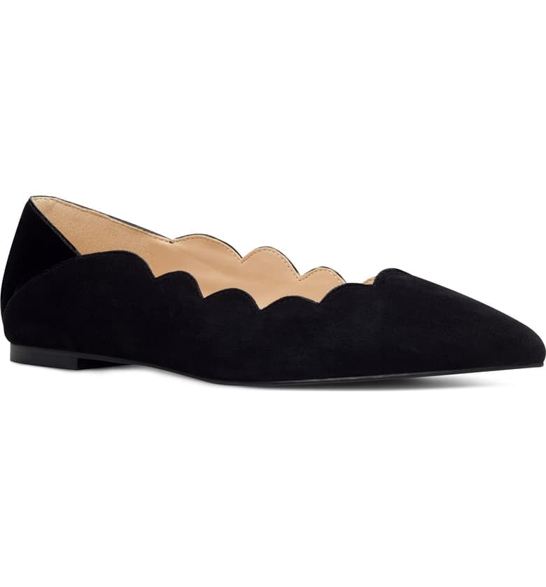 Nine West Ansley Scalloped Pointy Toe Flats