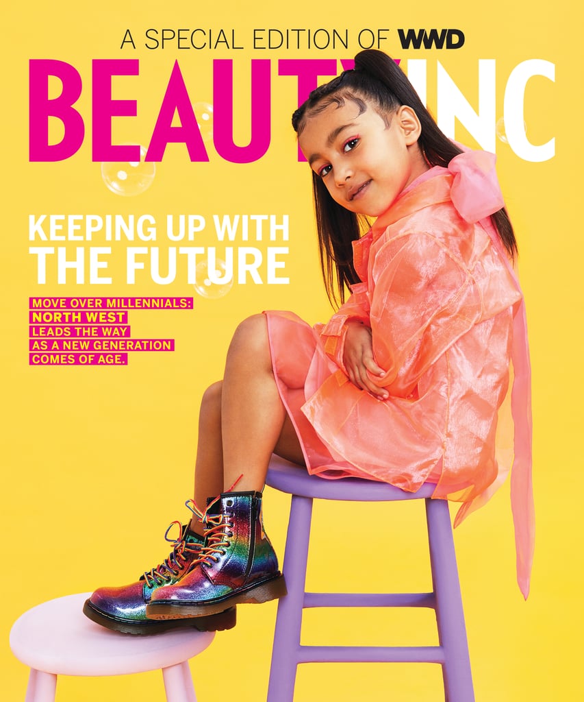 North West Wearing Makeup in WWD Beauty Inc February 2019