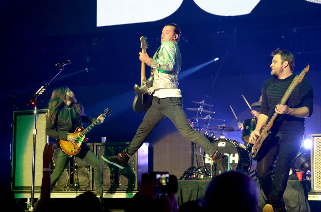 Gavin Rossdale soared to new heights while performing with his band Bush at KROQ's Almost Acoustic Christmas concert in LA on Saturday.