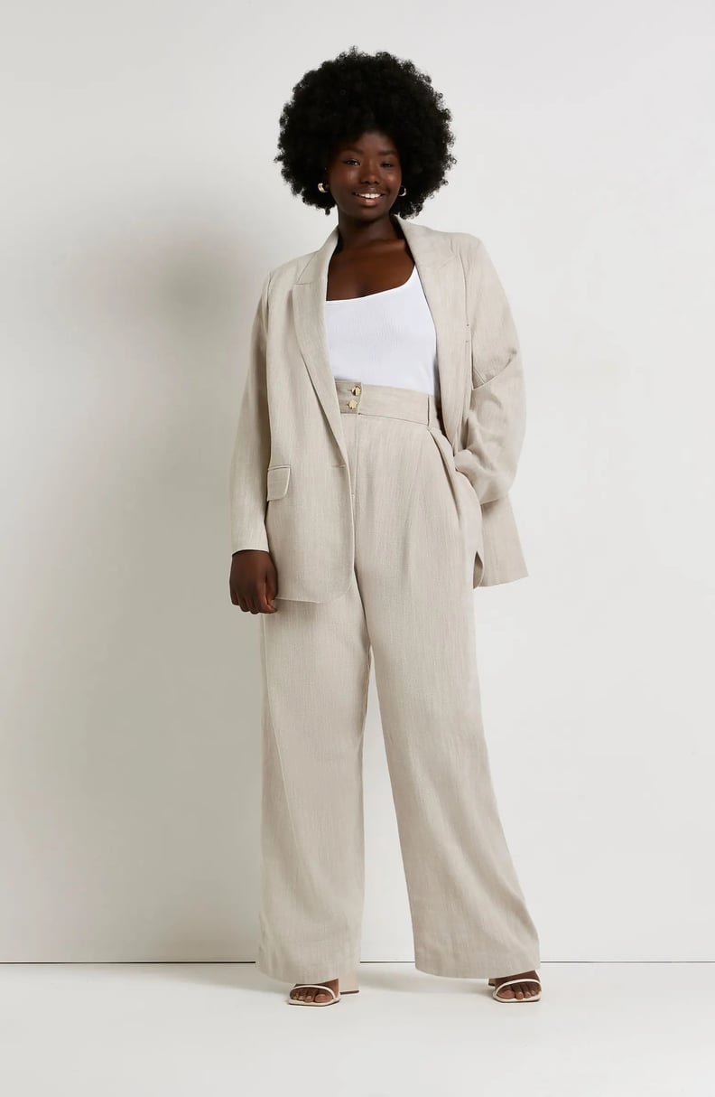 A Light Suit: River Island Pleated Wide Leg Pants and Dad Blazer