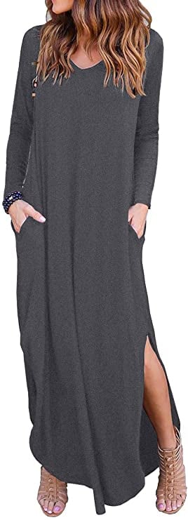 Grecerelle Loose Pocket Maxi Dresses