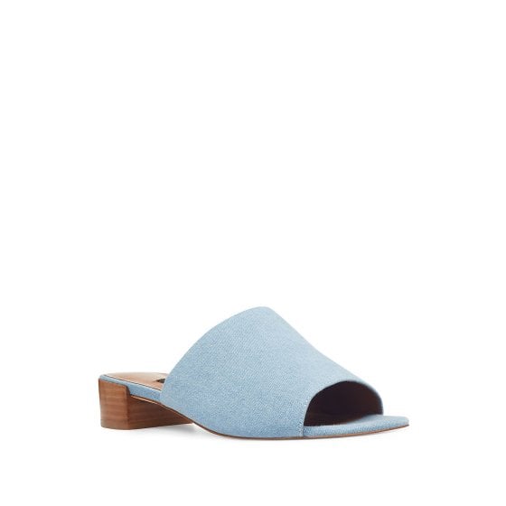 Nine West Raissa Block Heel Denim Slide