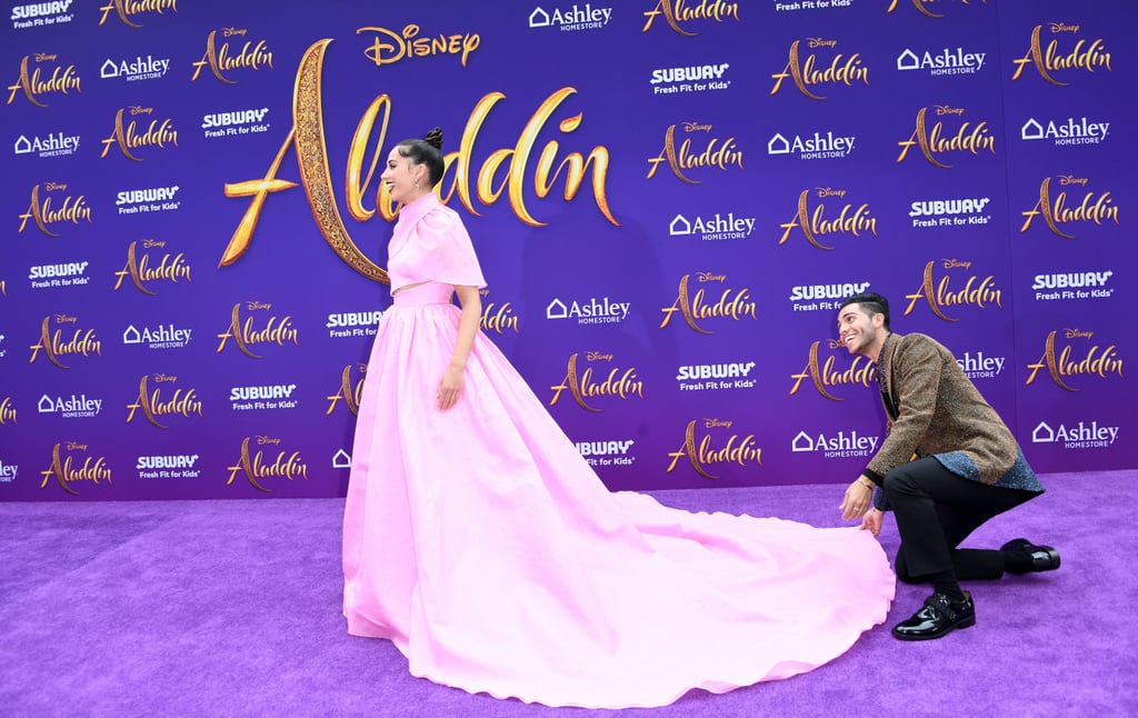 Mena Massoud and Naomi Scott at the Aladdin Premiere 2019