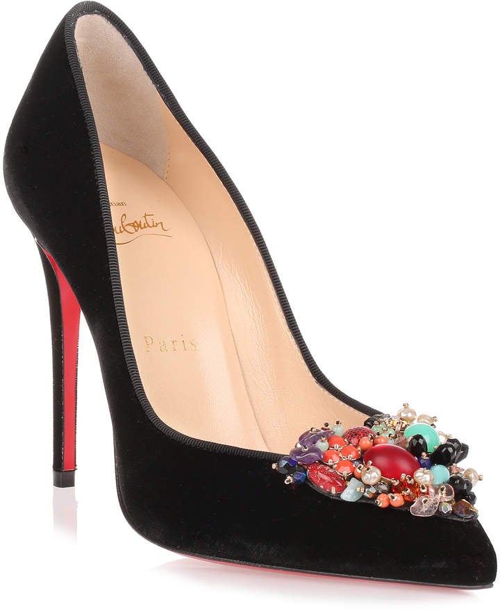 Christian Louboutin Diva Cora 100 Black Velvet Pump