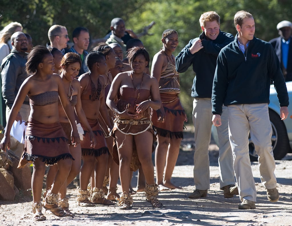 Pictures of Prince William and Prince Harry in Africa