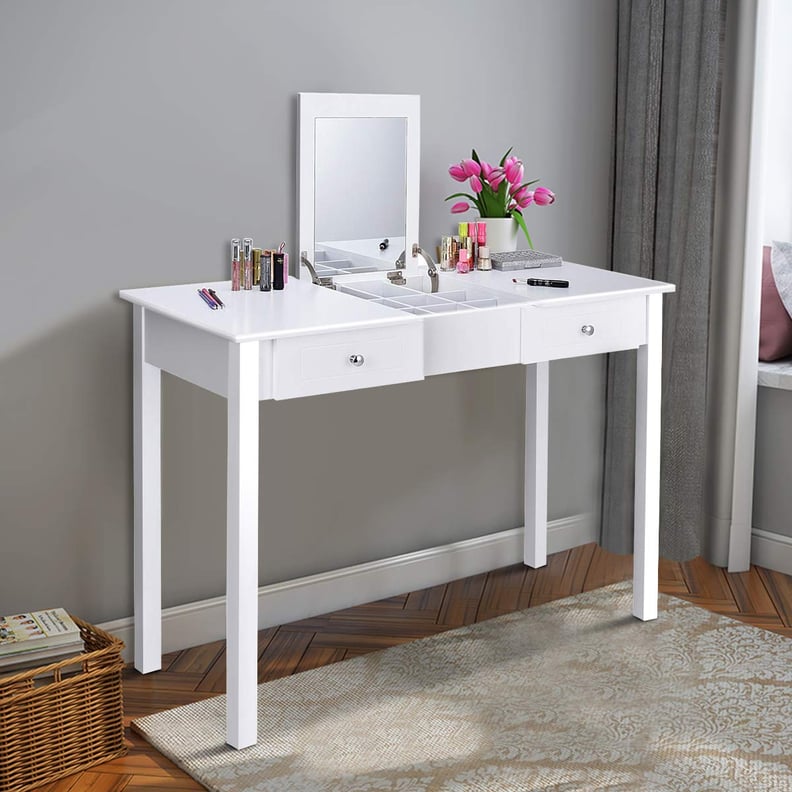 Giantex Vanity Dressing Table With Flip Makeup Mirror