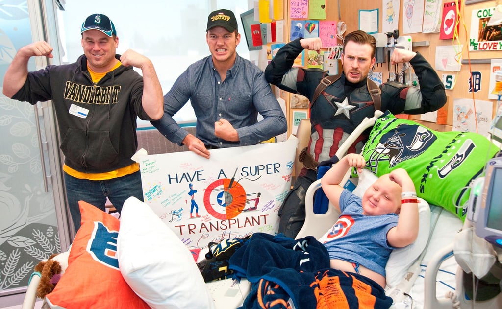 Chris Pratt and Chris Evans at Seattle Children's Hospital