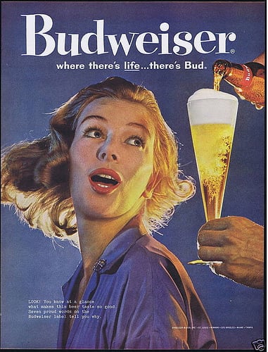 In 1960, this young woman couldn't keep her eyes off the beer.