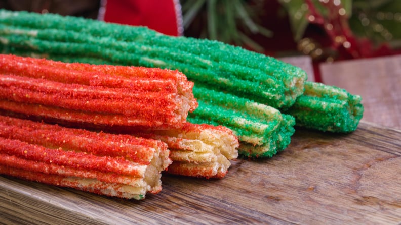 Red and Green Dusted Churros