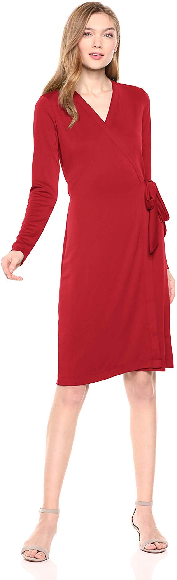 Lark & Ro Signature Long-Sleeve Wrap Dress