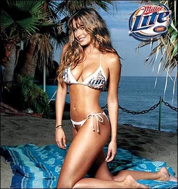 Sofia slipped into a bikini for a Miller Lite ad.