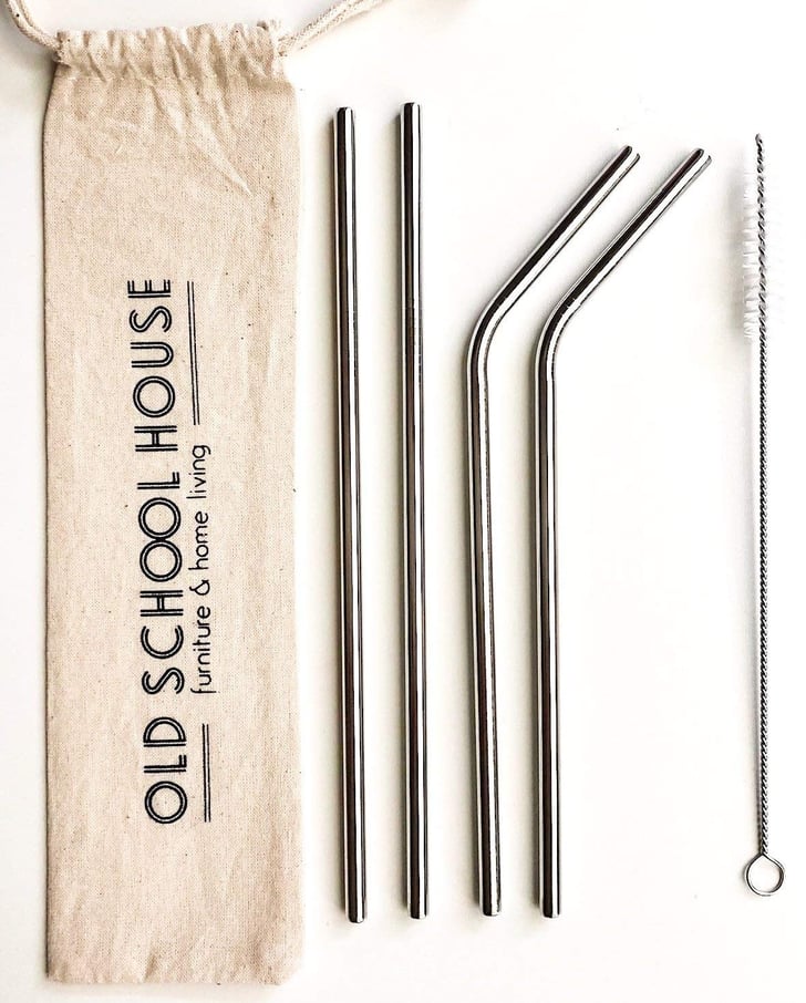 Reusable Straw Stainless Steel Drinking Straws & Cleaning Brush Best Gifts 2018 POPSUGAR