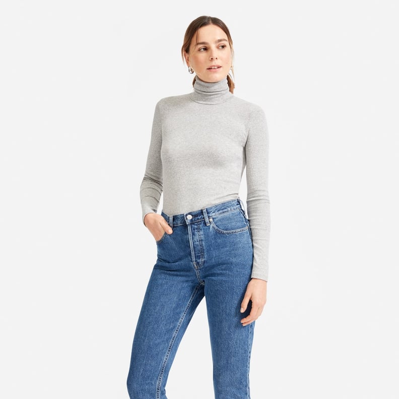 Everlane Pima Micro-Rib Turtleneck Top