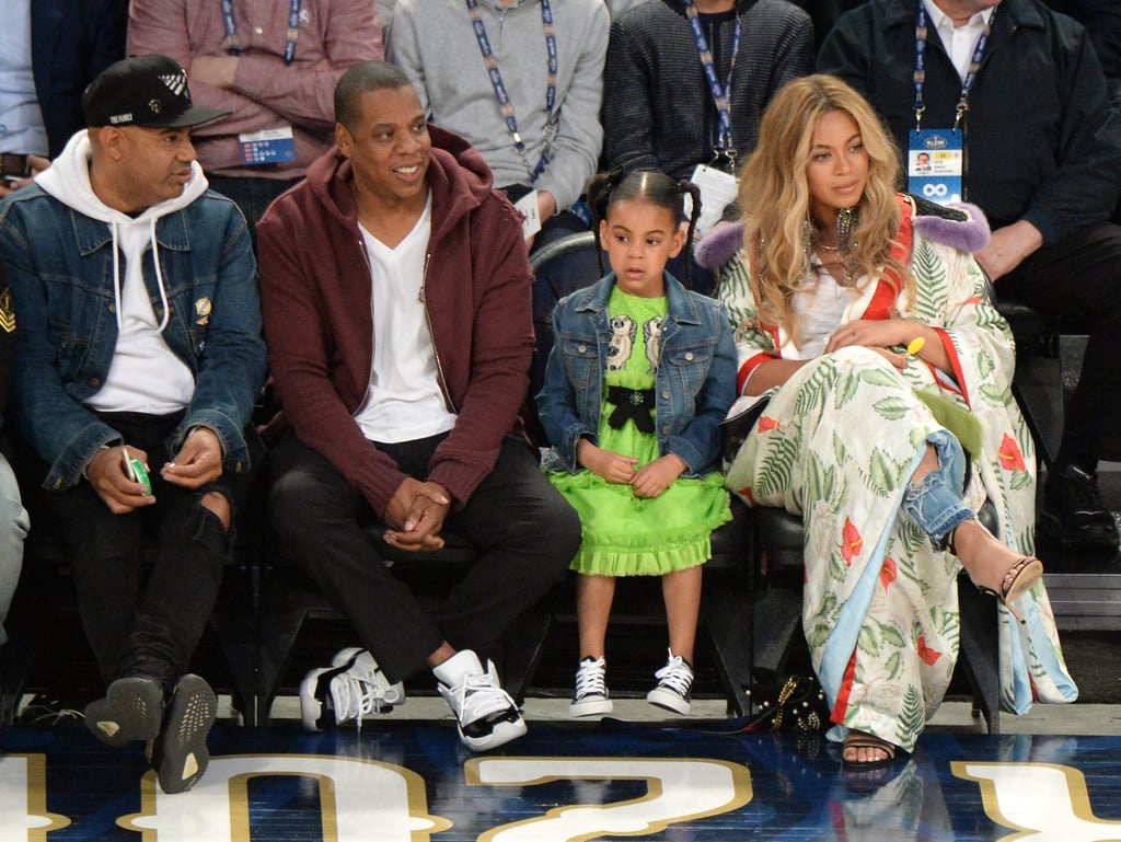 Beyonce With Jay Z and Blue Ivy at NBA All-Star Game 2017