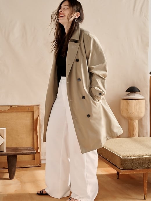 High-Rise Wide-Leg Pant With Elastic Sides