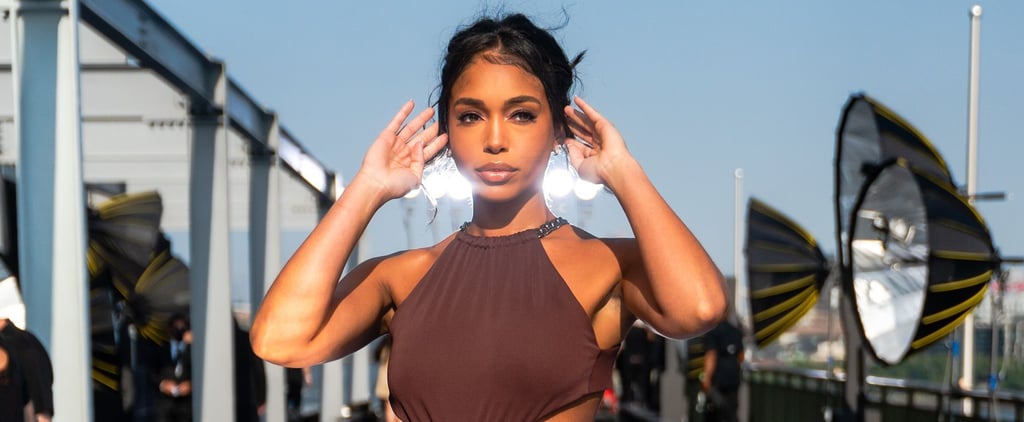 Lori Harvey Wears Brown Cutout Dress to NYFW Show