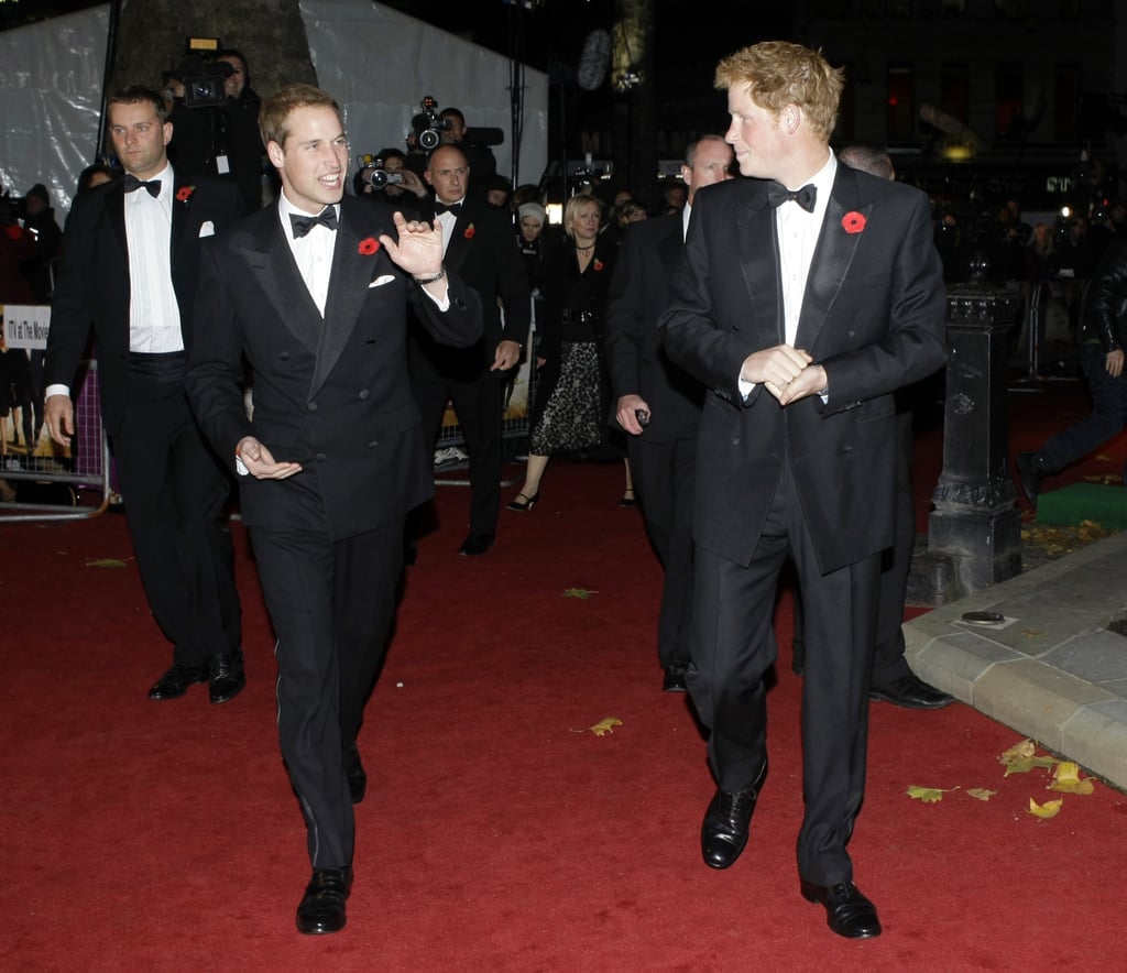 William and Harry waved to fans as they arrived for the premiere of Quantum of Solace in London in 2008.