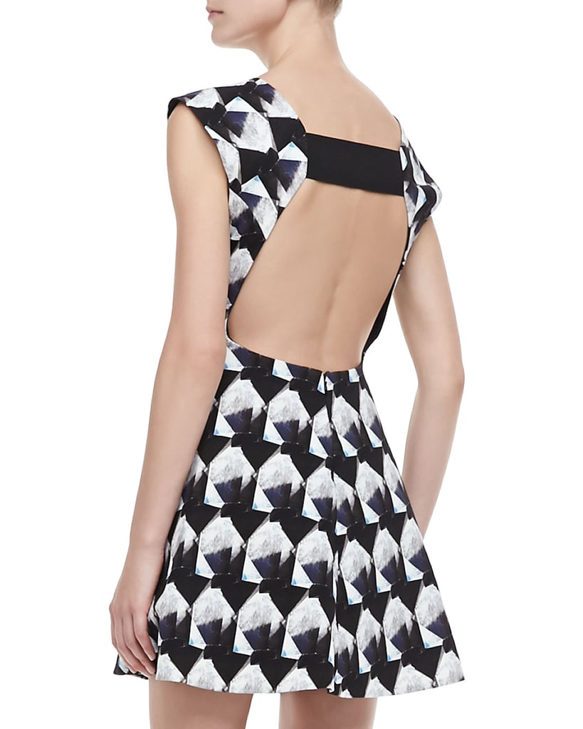 Theyskens' Theory Backless Black and White Geometric Print Dress ($465)