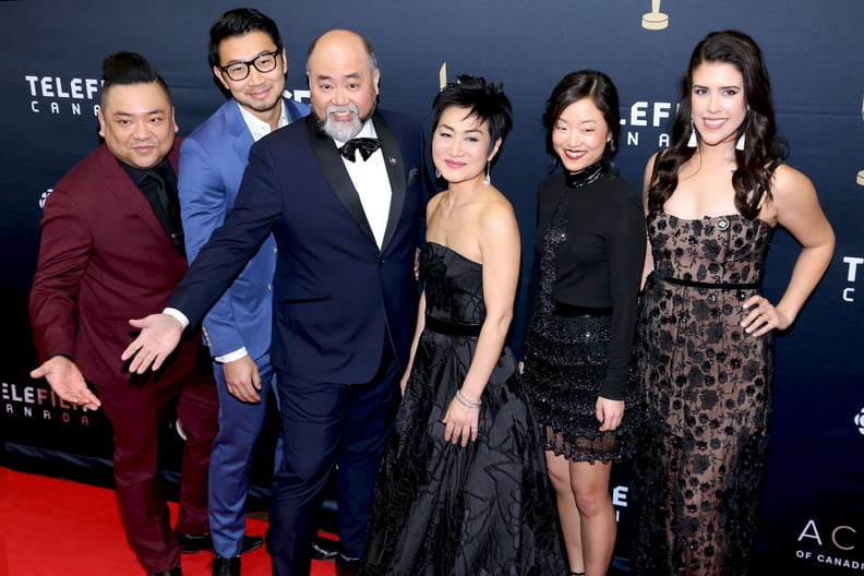TORONTO, ON - MARCH 11:  (L-R) Simu Liu, Andrew Phung, Paul Sun-Hyung Lee, Jean Yoon, Andrea Bang and Nicole Power arrive at the 2018 Canadian Screen Awards at the Sony Centre for the Performing Arts on March 11, 2018 in Toronto, Canada.  (Photo by Isaiah