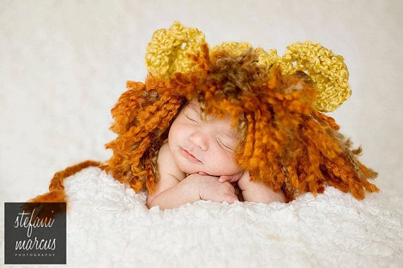 Hand-Knit Lion Hat