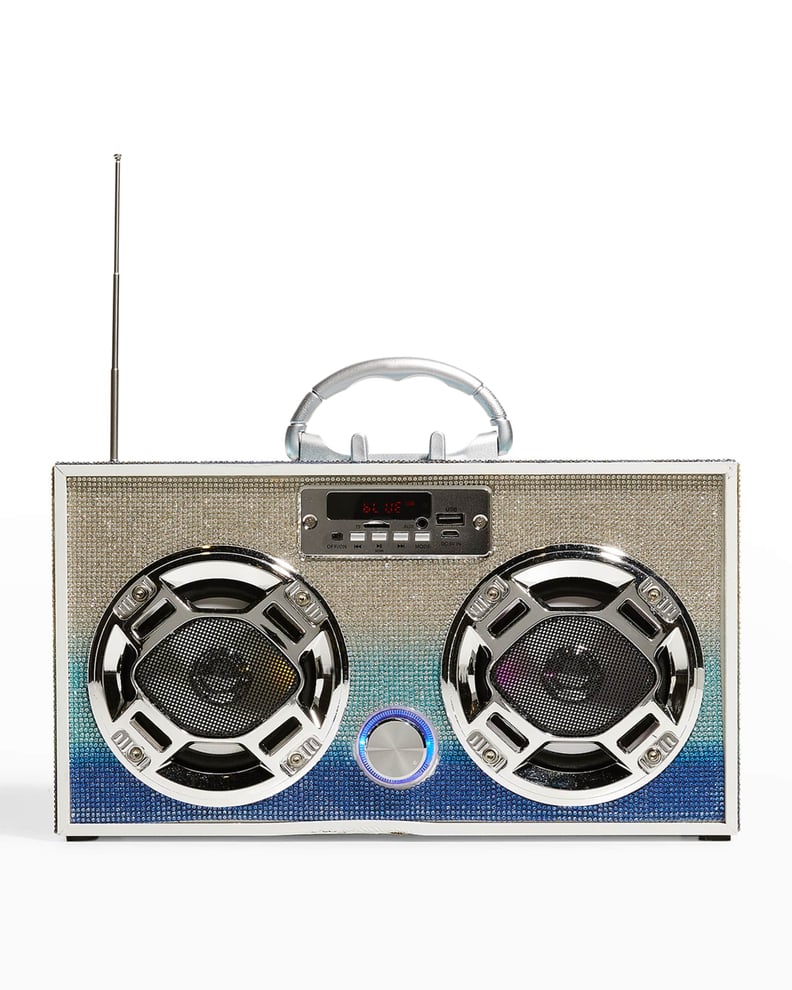 A Glam Bluetooth Speaker: Wireless Express Retro Mini Bling Wireless Boombox