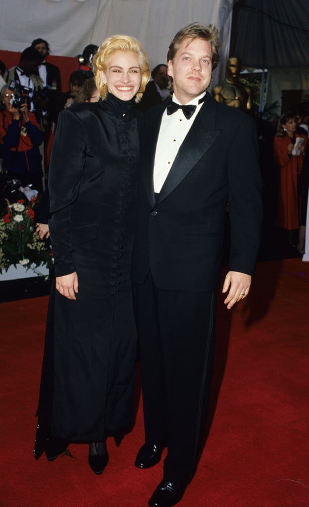 Julia's outfit was jet black and Victorian-inspired at the 1991 Oscars, where she arrived on the red carpet with her boyfriend Kiefer Sutherland.