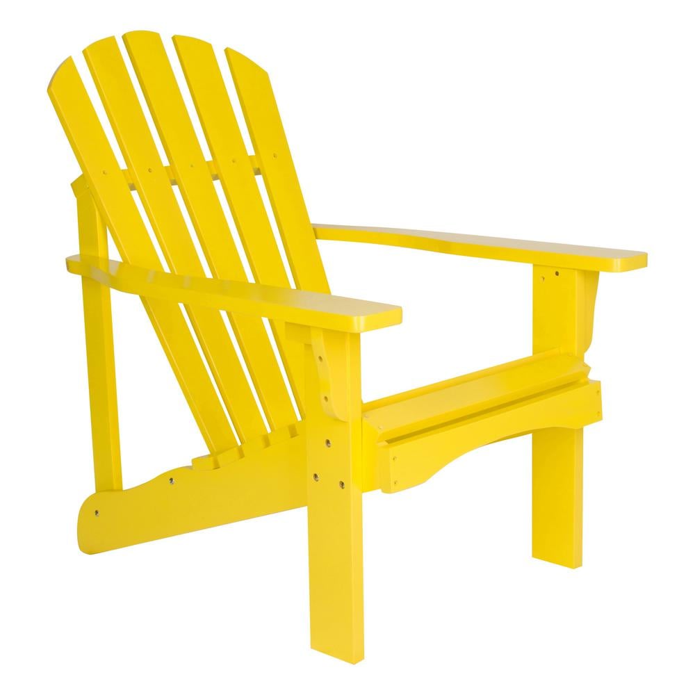 Shine Company Rockport Lemon Yellow Cedar Wood Adirondack Chair