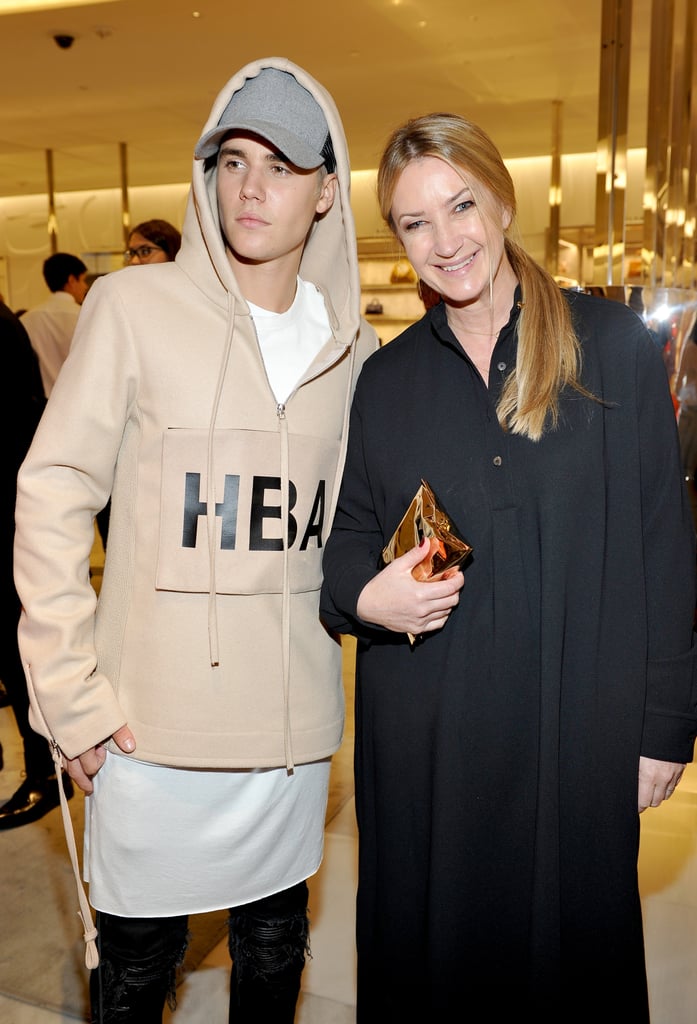 He posed with designer Anya Hindmarch herself, too.