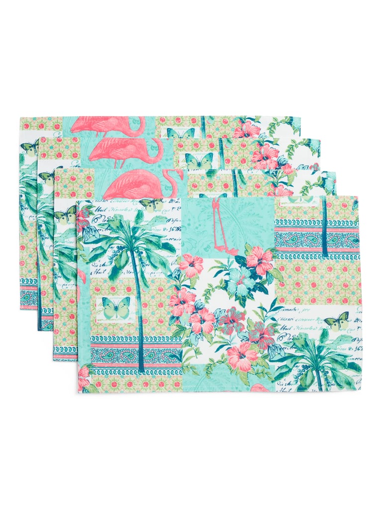 Set of Four Vintage Palm Collage Placemats