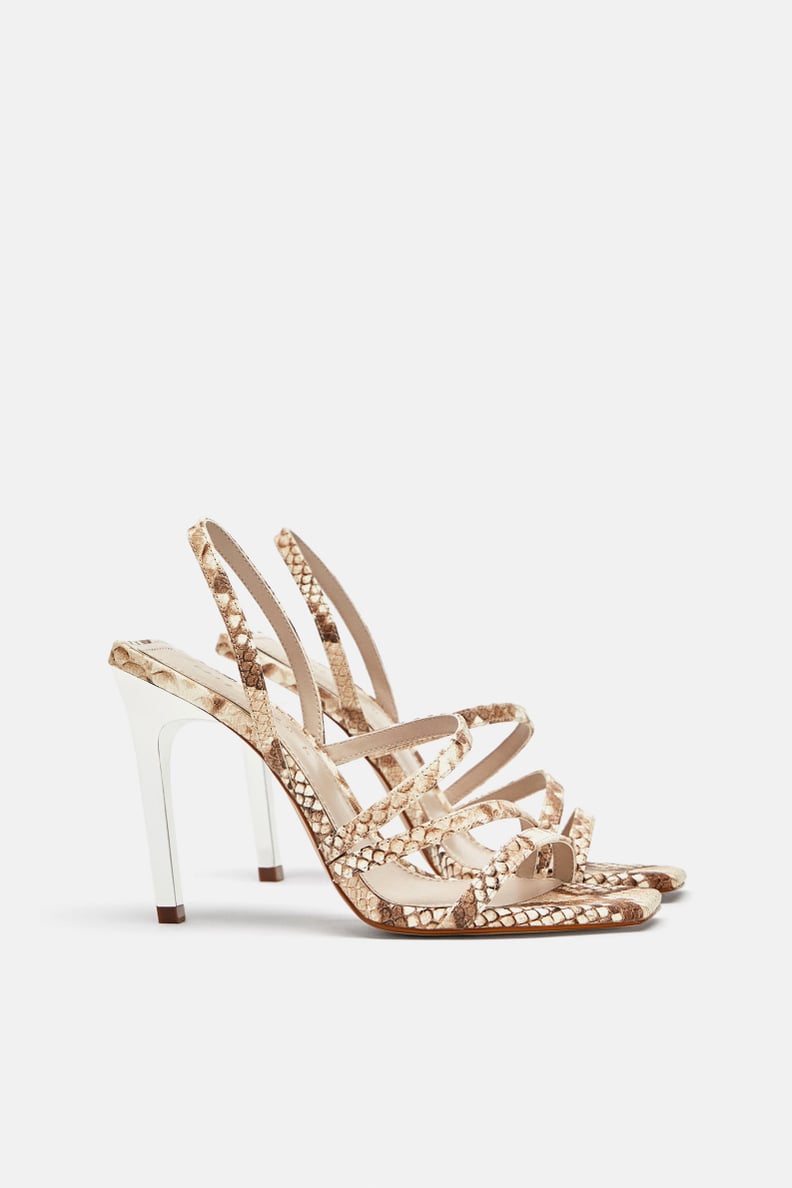 Our Pick: Zara Snake Print Leather Sandals