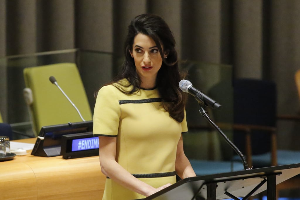 Amal Clooney's Yellow Bottega Veneta Dress March 2017