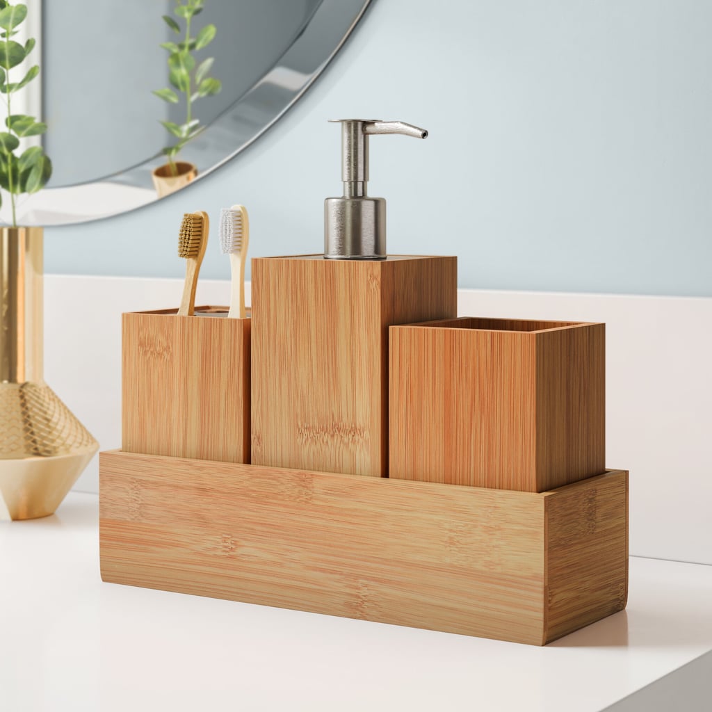 Cyrus Bamboo 4 Piece Bathroom Accessory Set