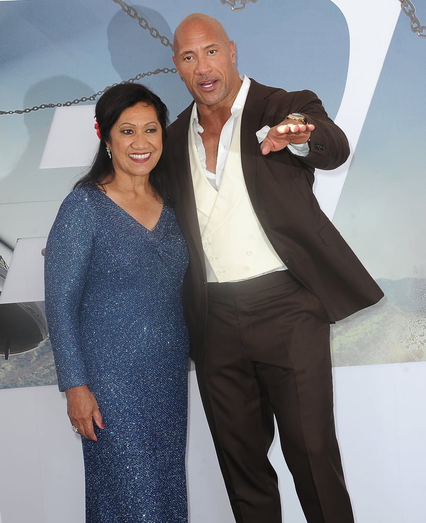 Dwayne Johnson and His Mom at Hobbs and Shaw LA Premiere